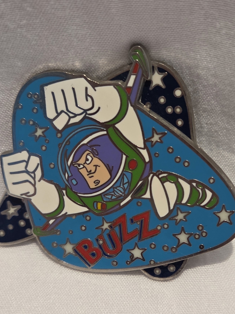 Rare Y2K Disney Buzz Lightyear Enamel Pin - Blue, White, Green, Purple 2005